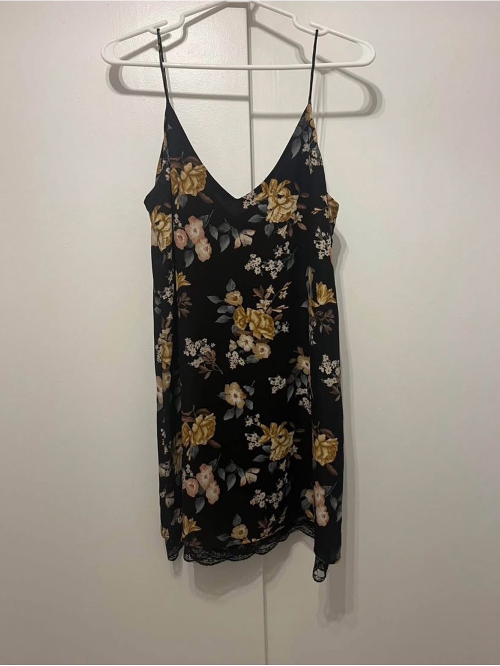 Black Floral Slip Dress